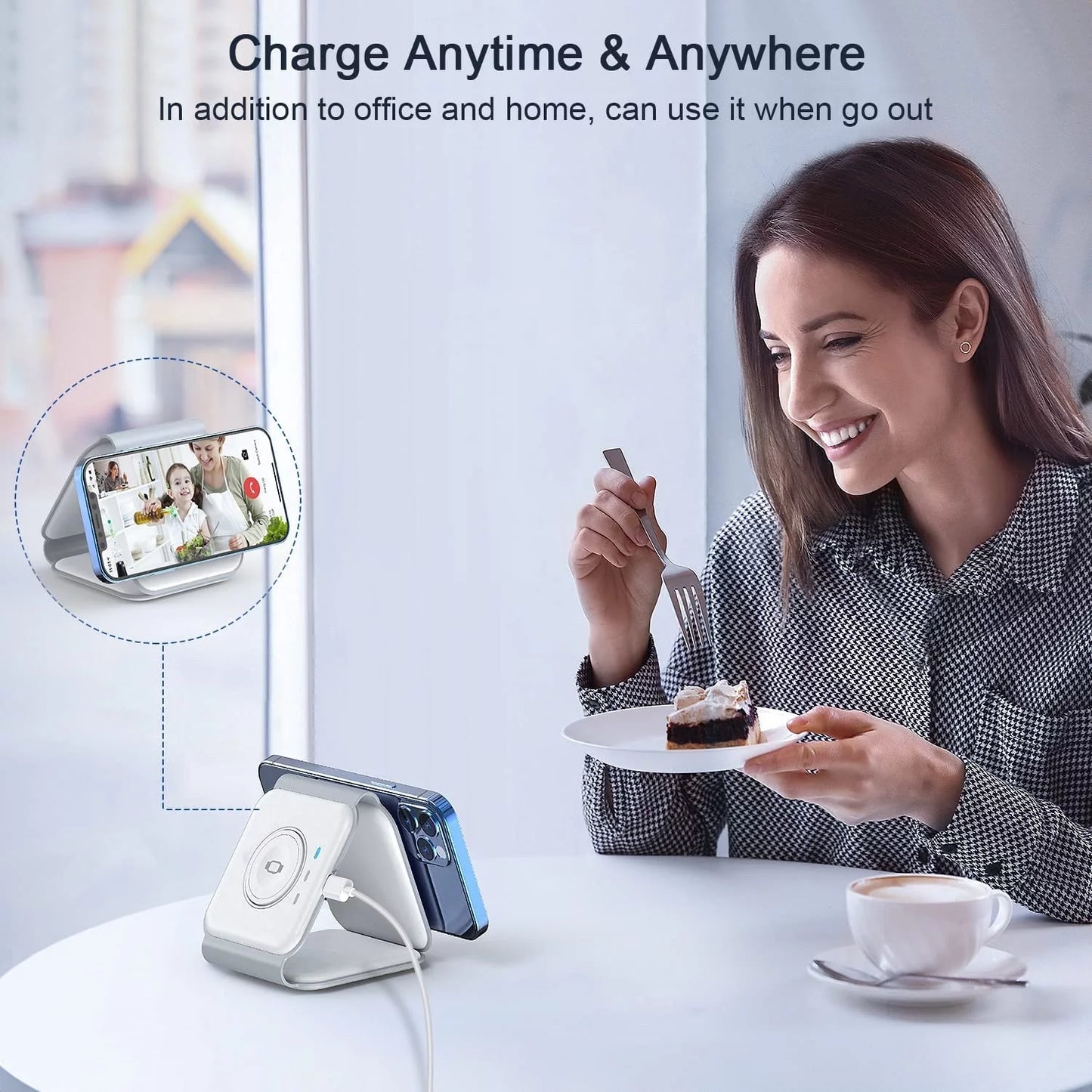 3-In-1 Wireless Charging Station, Magnetic Foldable Design Charging Station Compatible with Multiple Devices Including Iphone 16/15/14/13 Series, Airpods 4/3/Pro, and Iwatch