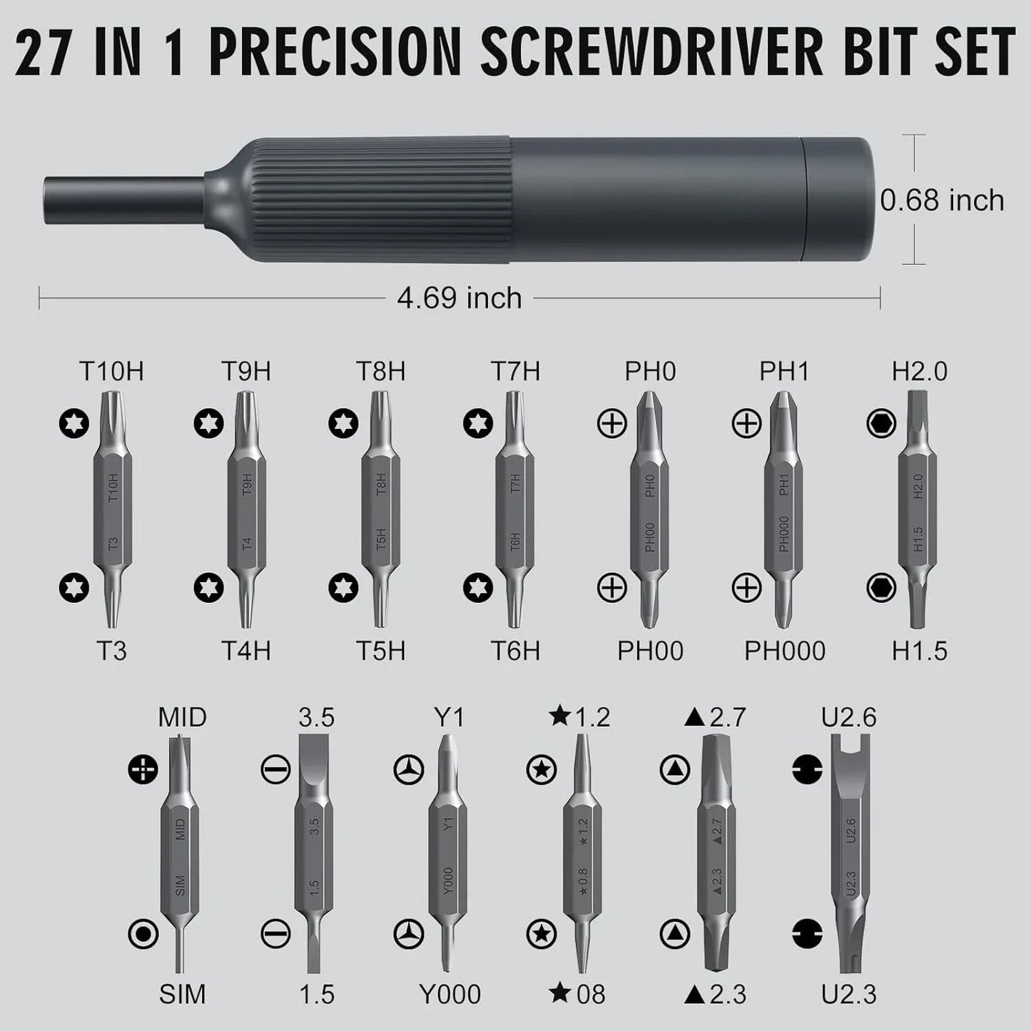 27-in-1 Magnetic Precision Screwdriver Kit