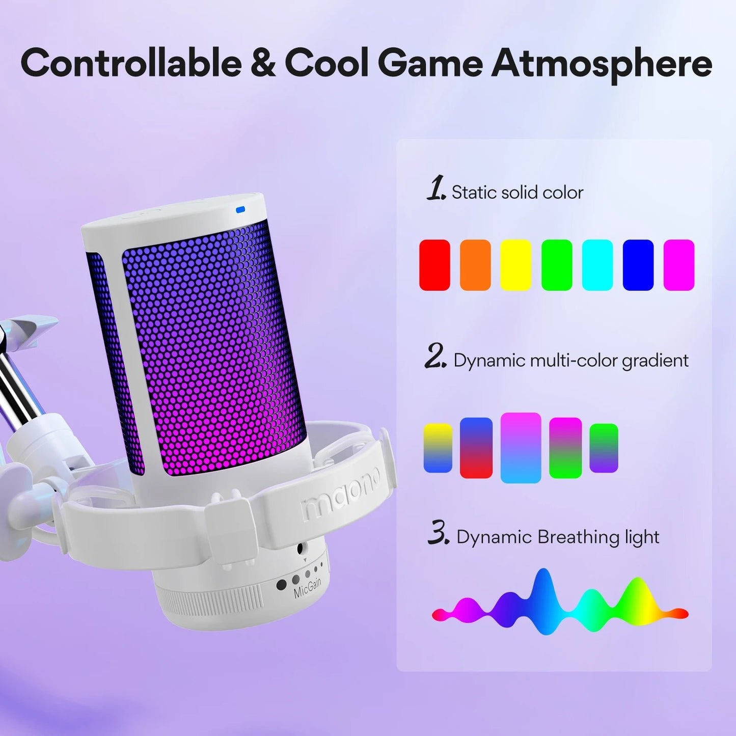 Maono Gamer Wave DGM20S RGB Gaming Microphone