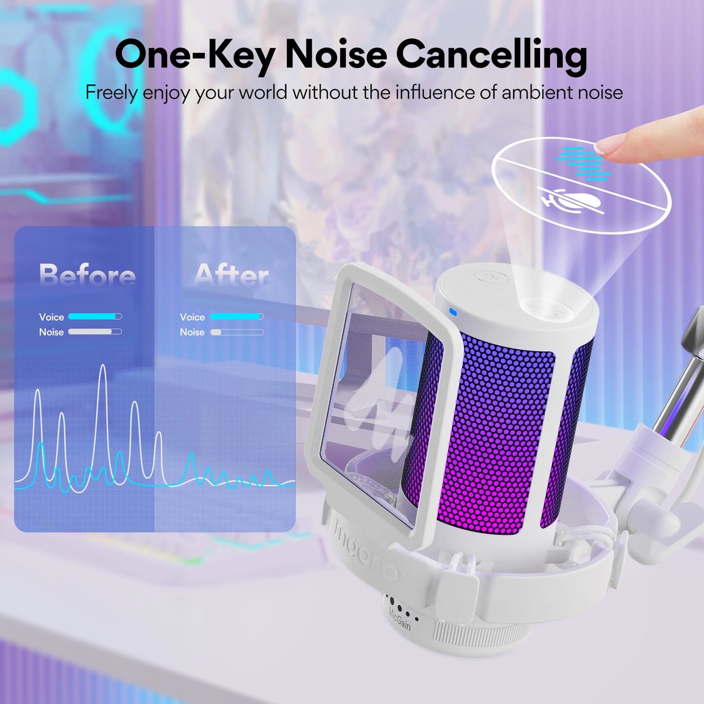 Maono Gamer Wave DGM20S RGB Gaming Microphone
